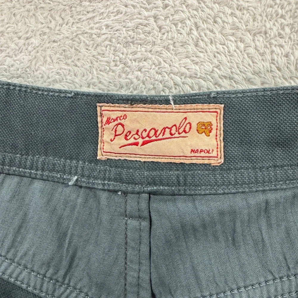 Marco Pescarolo Nerano M Mens 36x28 Pants Green Cotton Made in Italy Casual EUC
